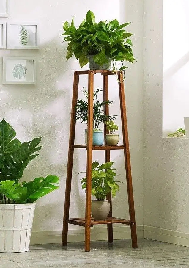 BAMBOO WOODEN SHELF PLANT STAND LADDER BOOK SHELF STORAGE INDOOR OUTDOOR everythingbamboo