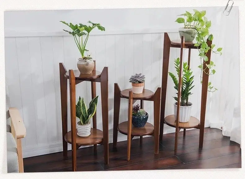 BAMBOO WOODEN SHELF PLANT STAND LADDER ROUND TABLE ANTIQUE STYLE INDOOR OUTDOOR everythingbamboo