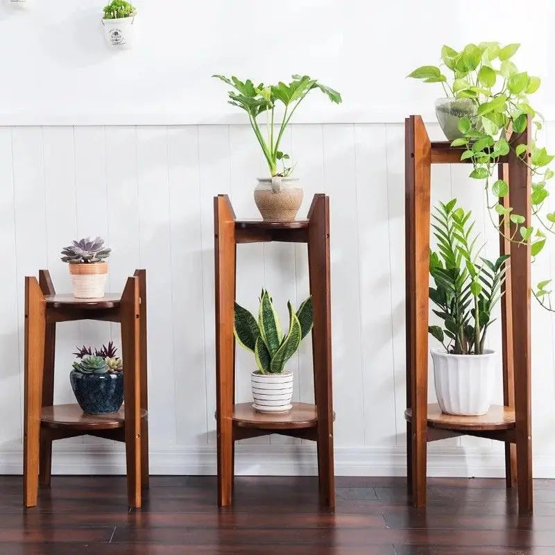 BAMBOO WOODEN SHELF PLANT STAND LADDER ROUND TABLE ANTIQUE STYLE INDOOR OUTDOOR everythingbamboo