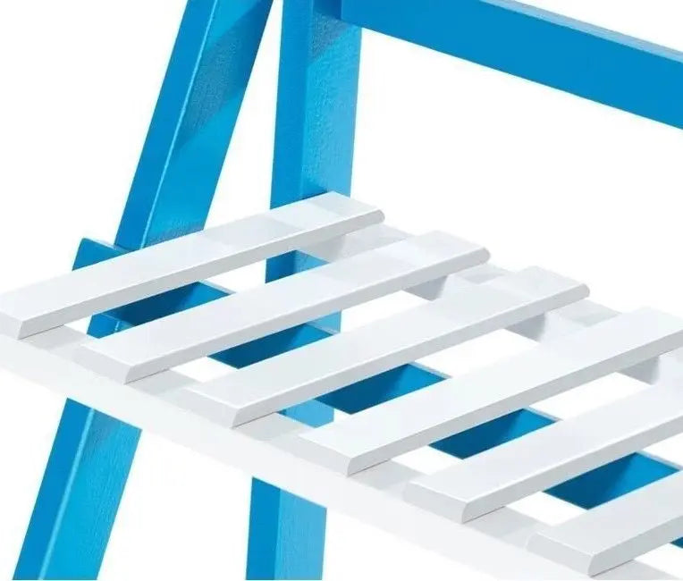 BAMBOO WOODEN SHELF PLANT STAND MULTI TIER LADDER INDOOR OUTDOOR BLUE WHITE everythingbamboo