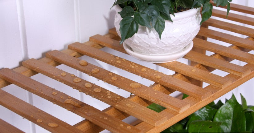 BAMBUS HOLZ REGAL STAND FALTEN MULTI TIER LADDER SPEICHER INDOOR OUTDOOR Markenlos