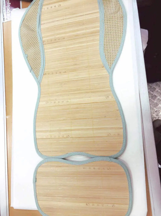 Baby Kids Bamboo Car Seat Carriage Rug Both Sides Natural 竹席 儿童汽车安全座椅和推车 蓝 两面席 everythingbamboo