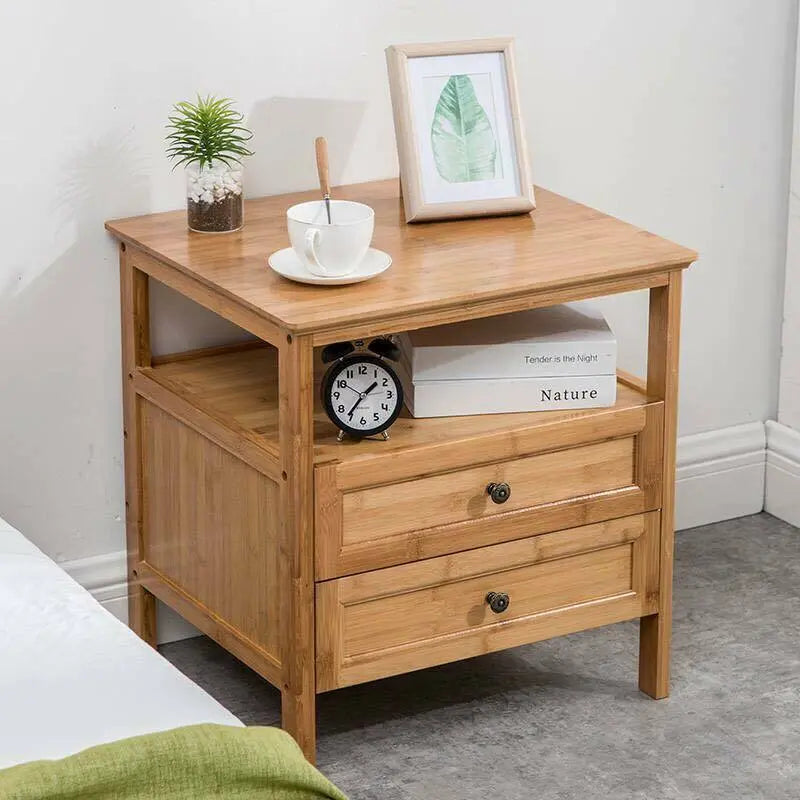 Bamboo Bedside Table Cabinet Drawer Unit Storage Stylish Strong Elegant everythingbamboo
