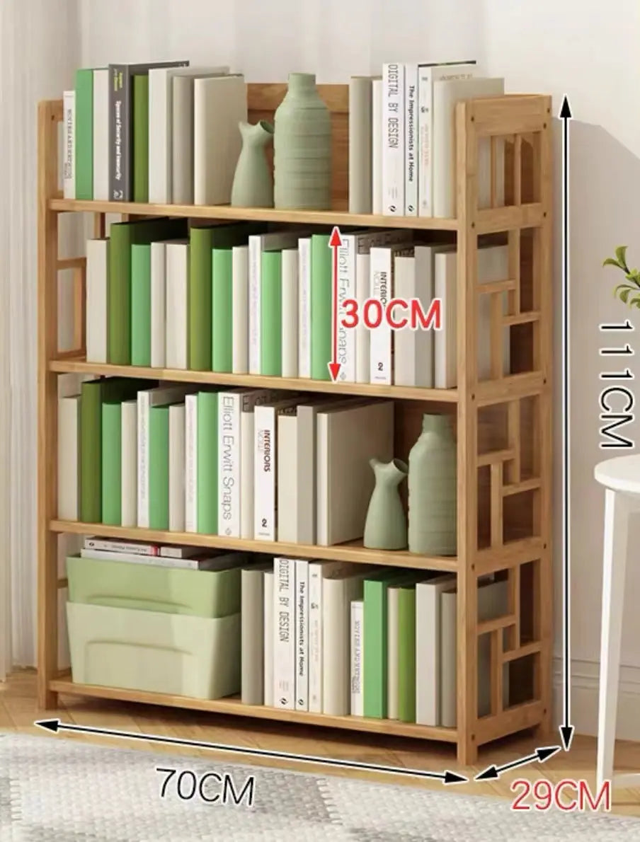 Bamboo Bookshelf Bookcase Book Shelf Home Office Stylish Solid Storage Simple Natural BBC04 everythingbamboo