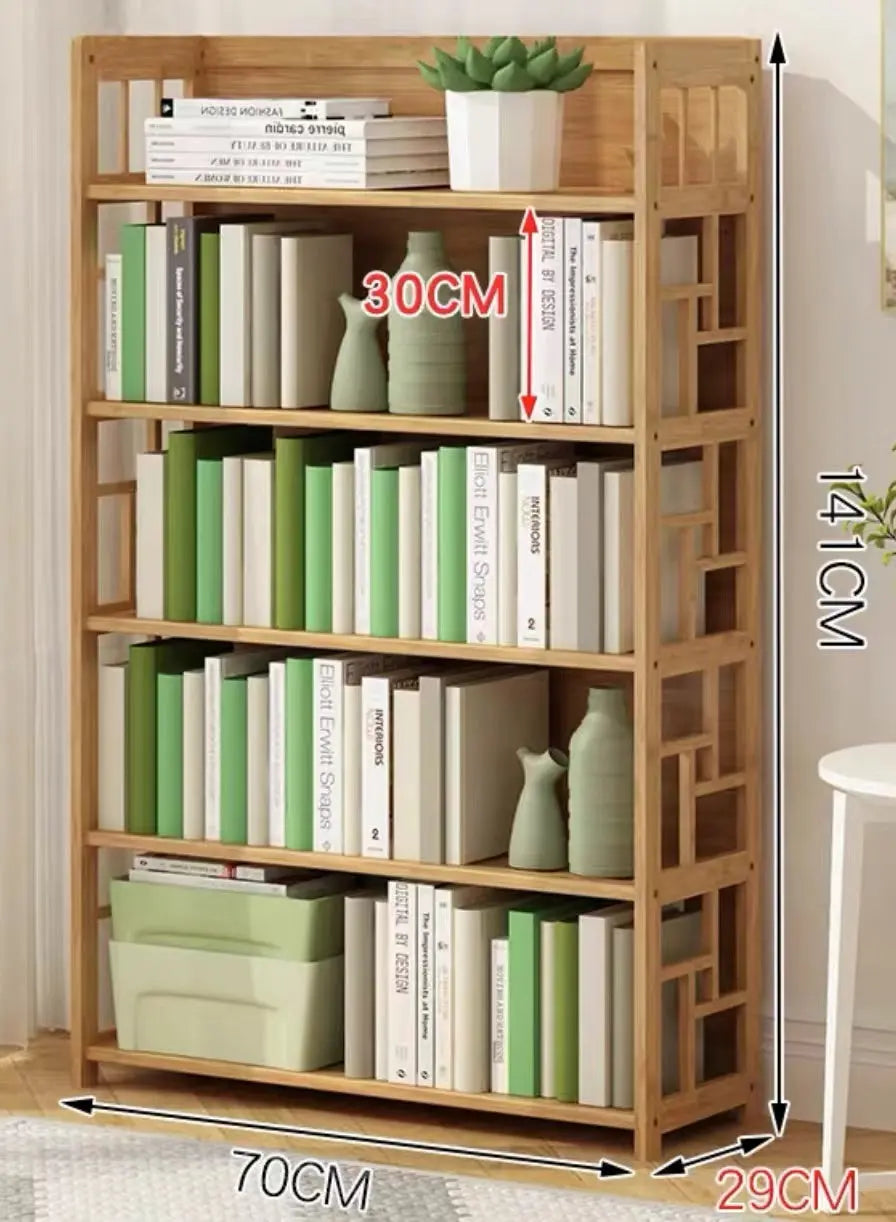Bamboo Bookshelf Bookcase Book Shelf Home Office Stylish Solid Storage Simple Natural BBC04 everythingbamboo