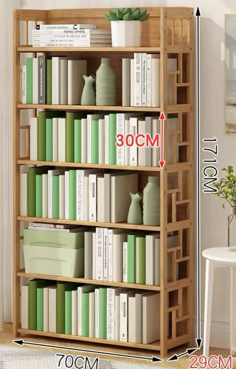 Bamboo Bookshelf Bookcase Book Shelf Home Office Stylish Solid Storage Simple Natural BBC04 everythingbamboo