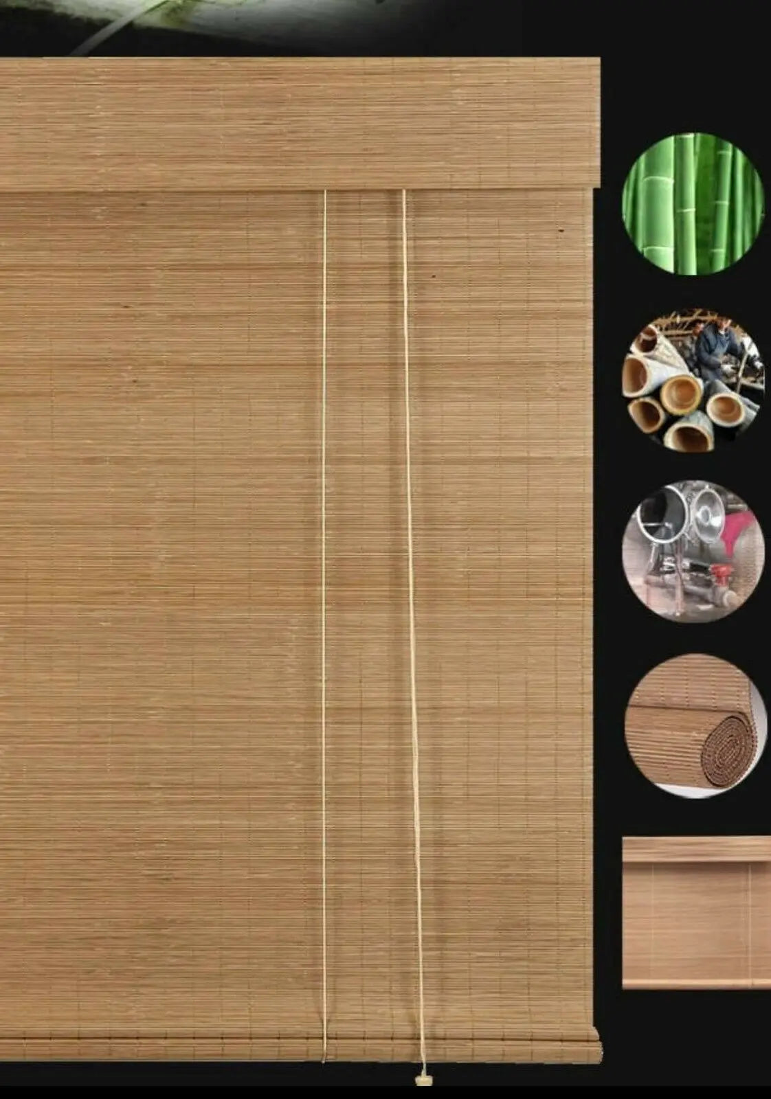 Bamboo Curtain Bamboo Screen Blind Rolling Curtain Panel Privacy Custom Size BCB01 everythingbamboo