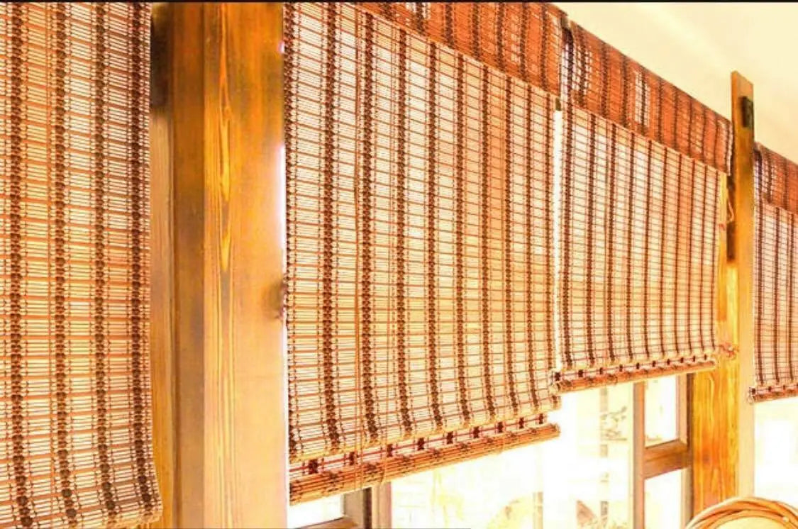 Bamboo Curtain Bamboo Screen Blind Rolling Curtain Panel Privacy Custom Size BCB01 everythingbamboo
