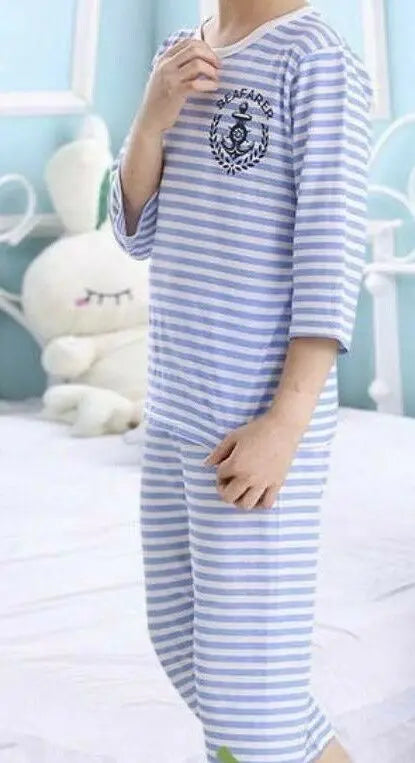 Bamboo Fiber Kids Children Pajamas Sleepwear Top Pants Set Summer Cool Thin everythingbamboo