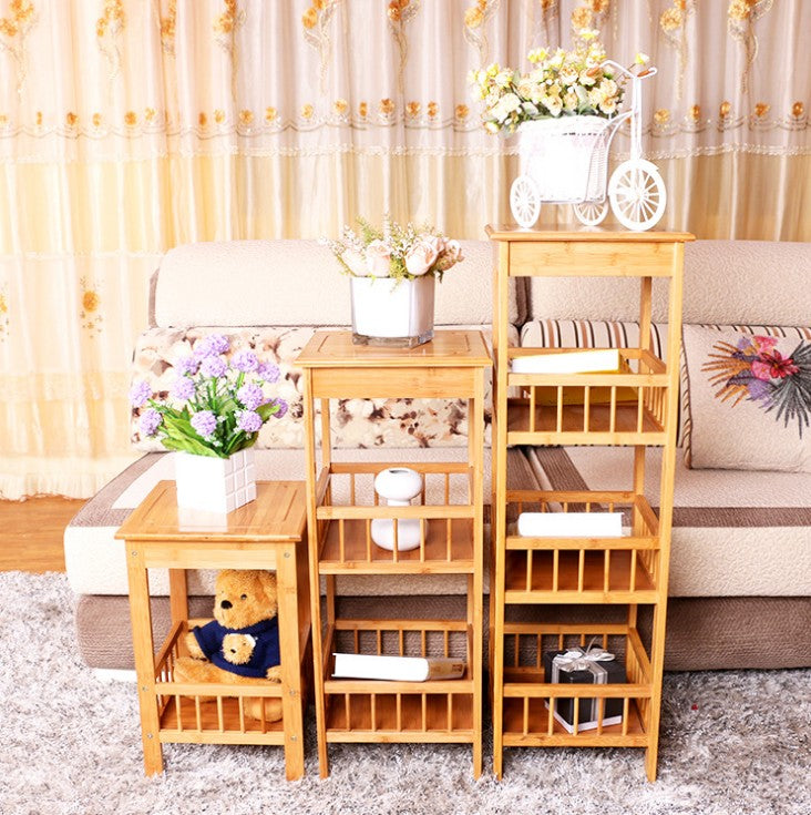 Bamboo Flower Stand Multi-Level Bamboo Shelf Organiser Corner Shelves Storage Unbranded