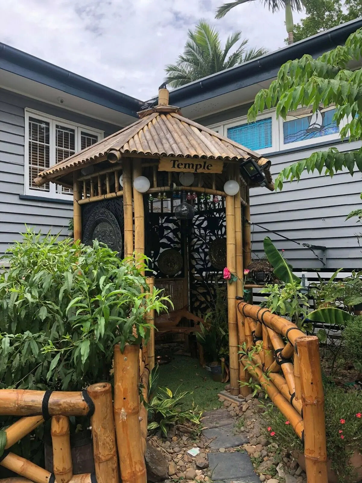 Bamboo Gazebo Pagoda Pavilion 100% Handmade Garden Yard Natural Outdoor everythingbamboo