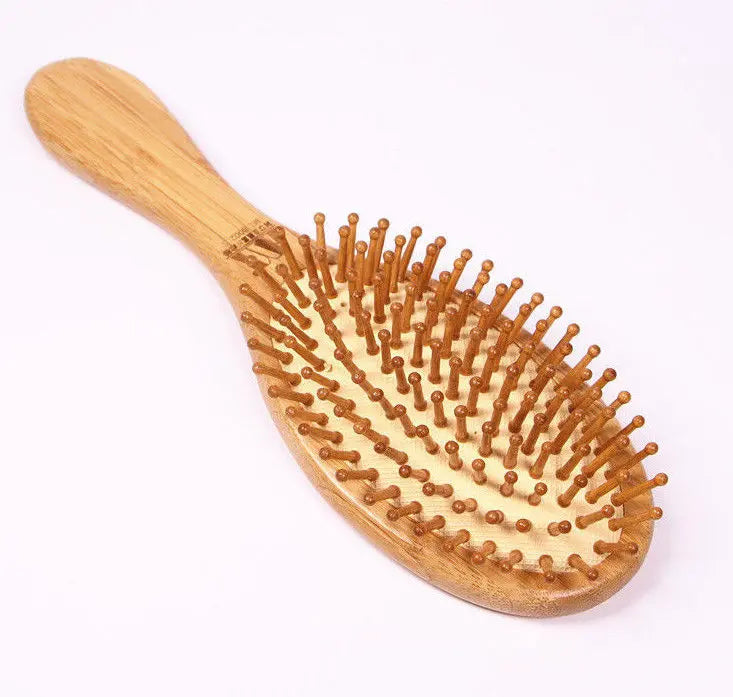 Bamboo Hair Brush Pneumatic Massage Comb Small Spherical Wooden Pins Healthy everythingbamboo