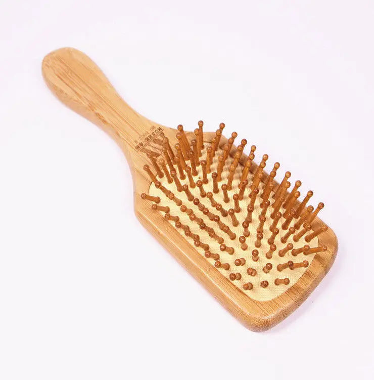 Bamboo Hair Brush Pneumatic Massage Comb Small Spherical Wooden Pins Healthy everythingbamboo