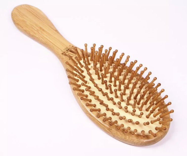 Bamboo Hair Brush Pneumatic Massage Comb Small Spherical Wooden Pins Healthy everythingbamboo