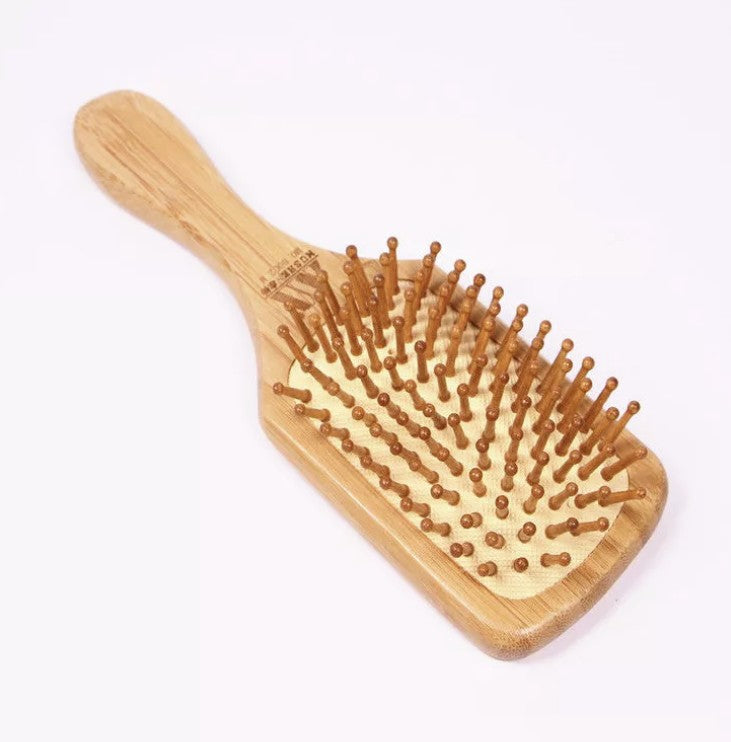 Bamboo Hair Brush Pneumatic Massage Comb Small Spherical Wooden Pins Healthy everythingbamboo