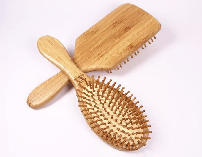 Bamboo Hair Brush Pneumatic Massage Comb Small Spherical Wooden Pins Healthy everythingbamboo