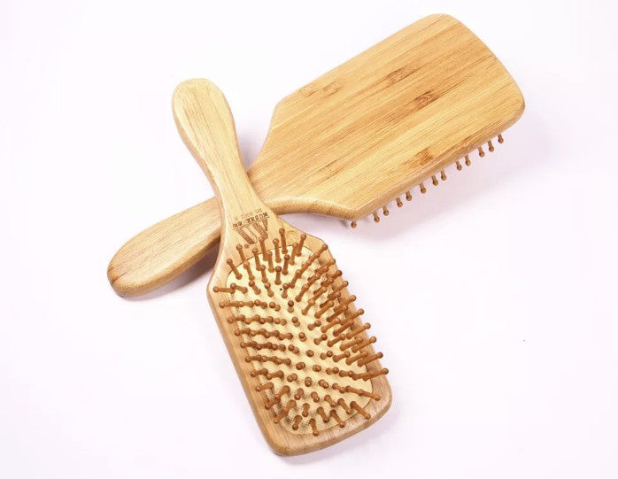 Bamboo Hair Brush Pneumatic Massage Comb Small Spherical Wooden Pins Healthy everythingbamboo