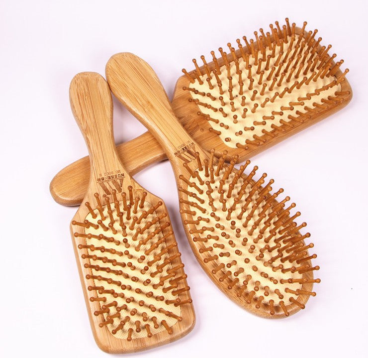 Bamboo Hair Brush Pneumatic Massage Comb Small Spherical Wooden Pins Healthy everythingbamboo