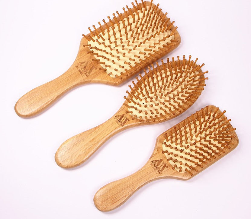 Bamboo Hair Brush Pneumatic Massage Comb Small Spherical Wooden Pins Healthy everythingbamboo