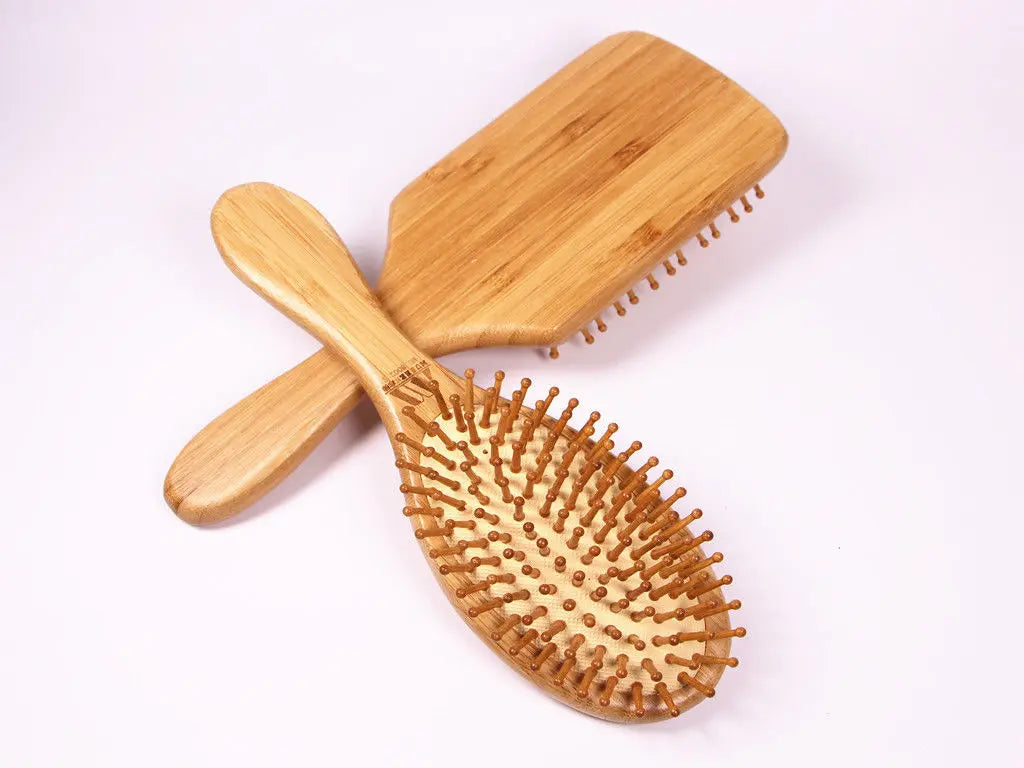 Bamboo Hair Brush Pneumatic Massage Comb Small Spherical Wooden Pins Healthy everythingbamboo