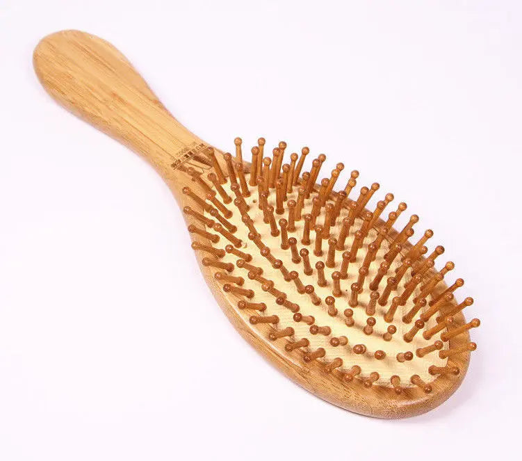 Bamboo Hair Brush Pneumatic Massage Comb Small Spherical Wooden Pins Healthy everythingbamboo