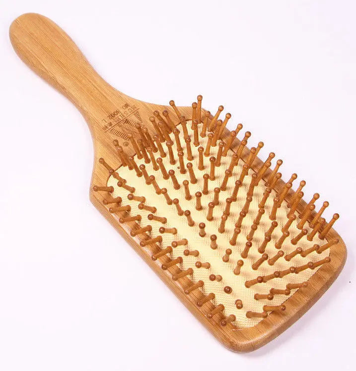 Bamboo Hair Brush Pneumatic Massage Comb Small Spherical Wooden Pins Healthy everythingbamboo