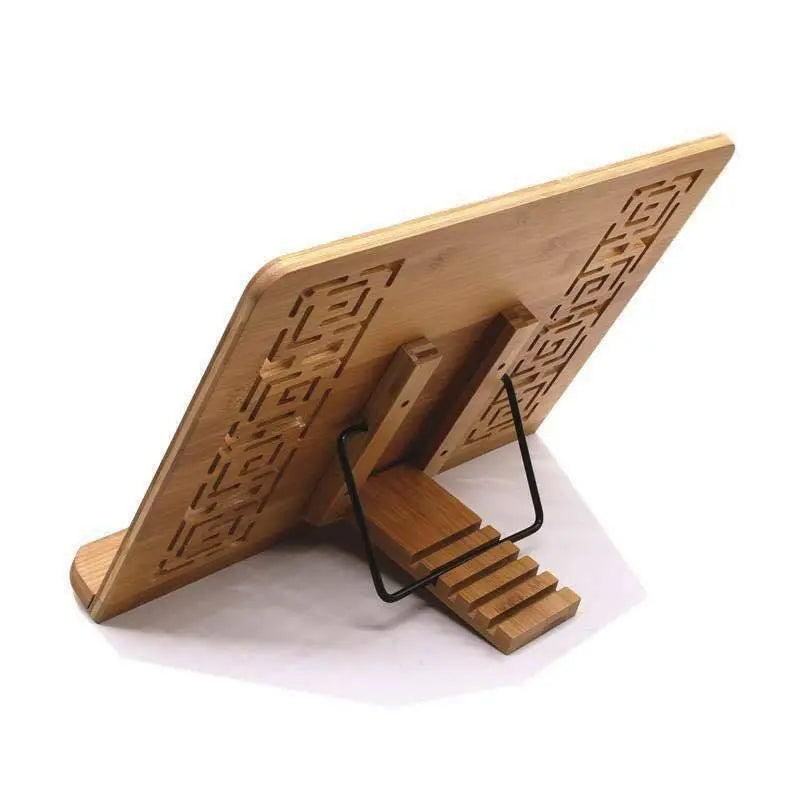 Bamboo Hand Carved Holder Rack Stand Books Reading Tablet Phone Ipad Holder everythingbamboo