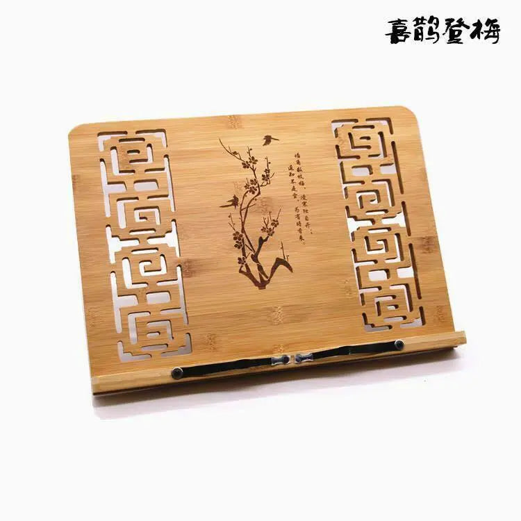 Bamboo Hand Carved Holder Rack Stand Books Reading Tablet Phone Ipad Holder everythingbamboo
