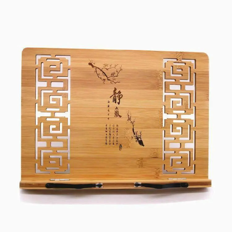 Bamboo Hand Carved Holder Rack Stand Books Reading Tablet Phone Ipad Holder everythingbamboo