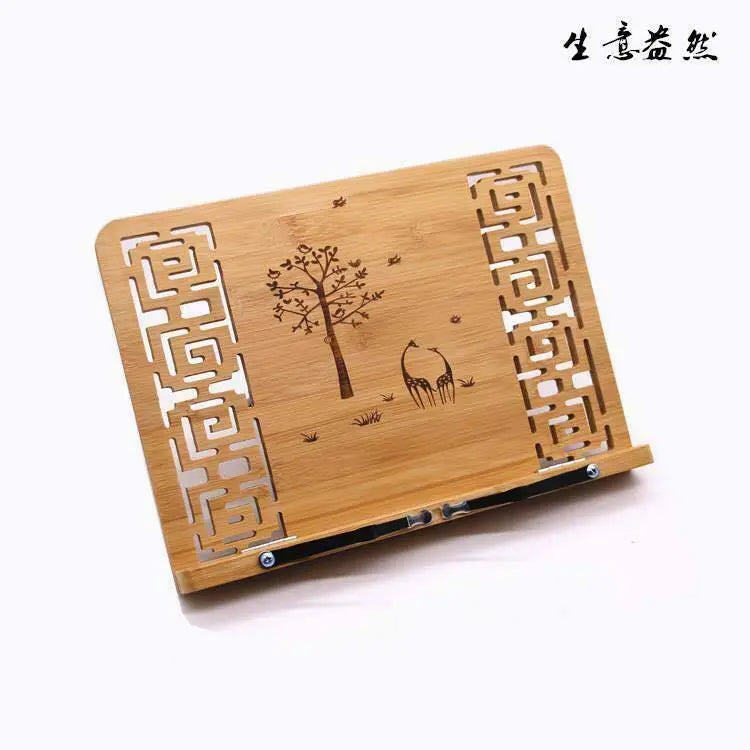 Bamboo Hand Carved Holder Rack Stand Books Reading Tablet Phone Ipad Holder everythingbamboo