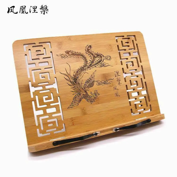 Bamboo Hand Carved Holder Rack Stand Books Reading Tablet Phone Ipad Holder everythingbamboo