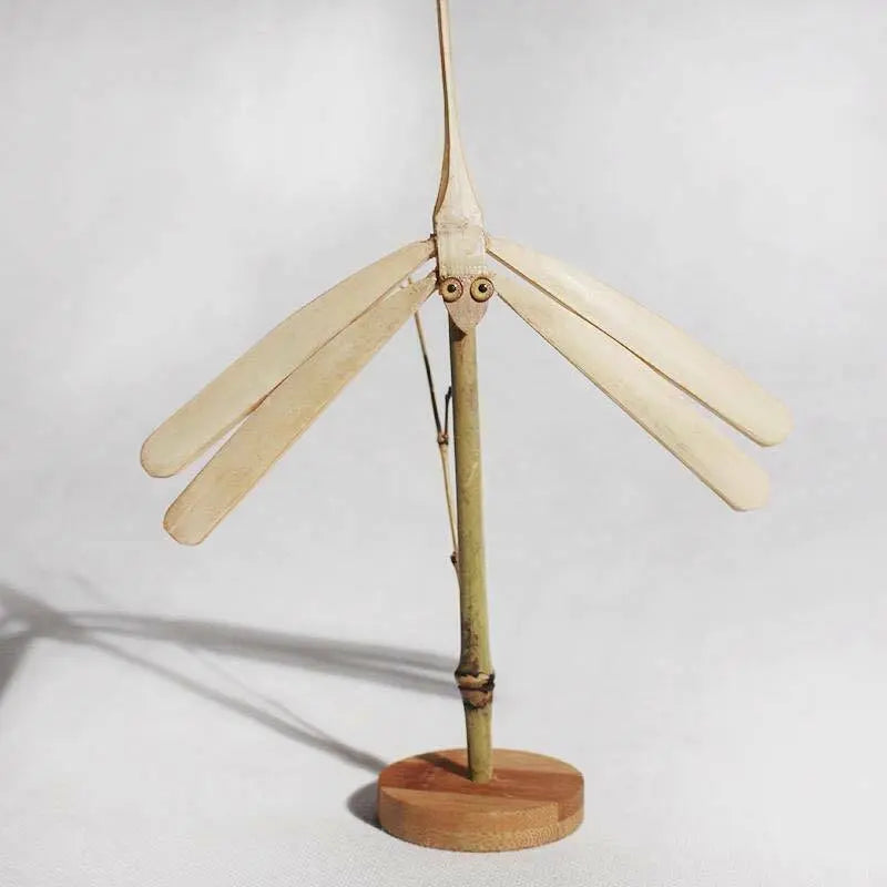 Bamboo Handcrafted Handmade Dragonfly on Stick Decoration Creative Artwork everythingbamboo