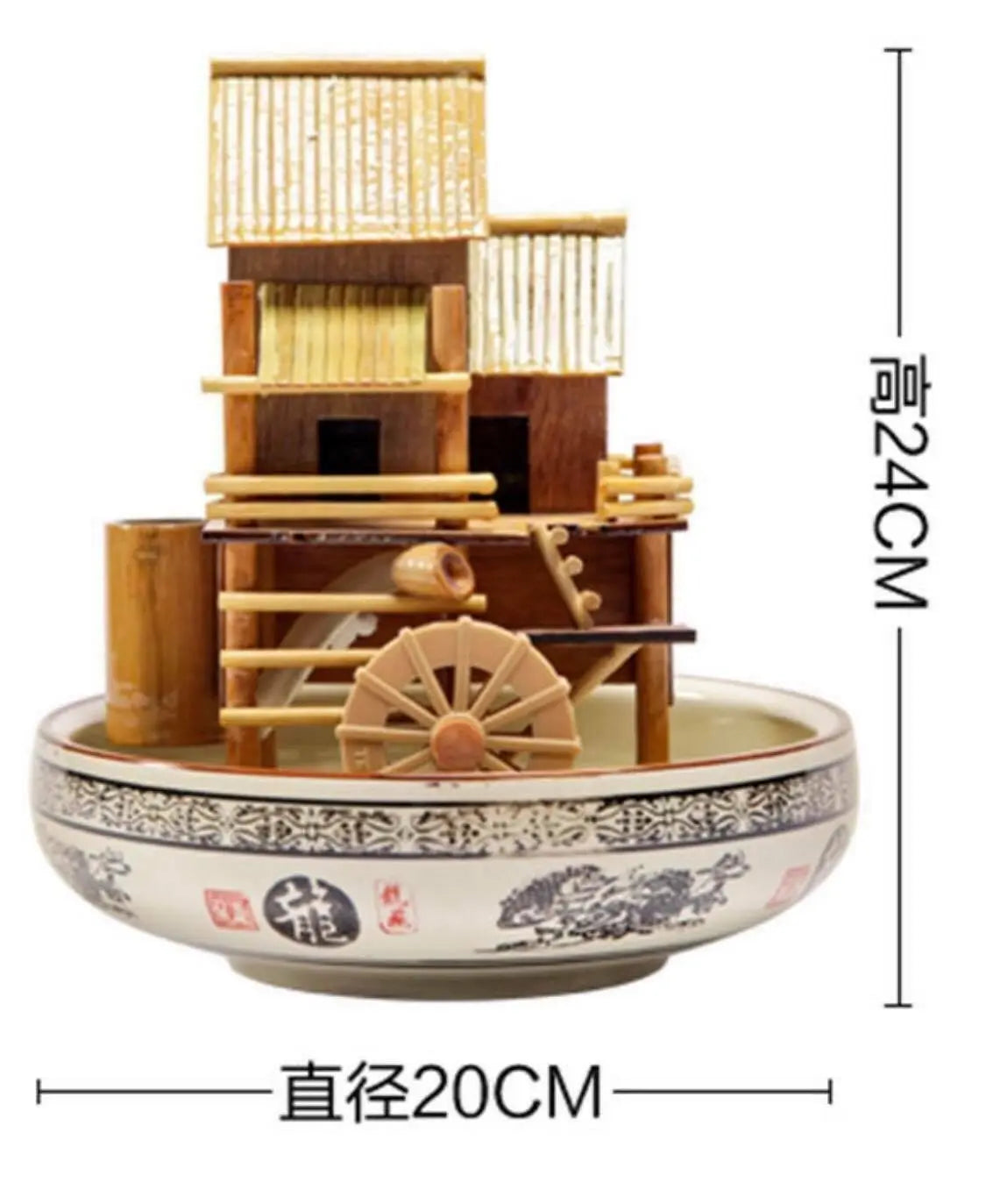 Bamboo Handmade Handcrafted Indoor Water Feature Flowing Water Wheels Home Decor everythingbamboo