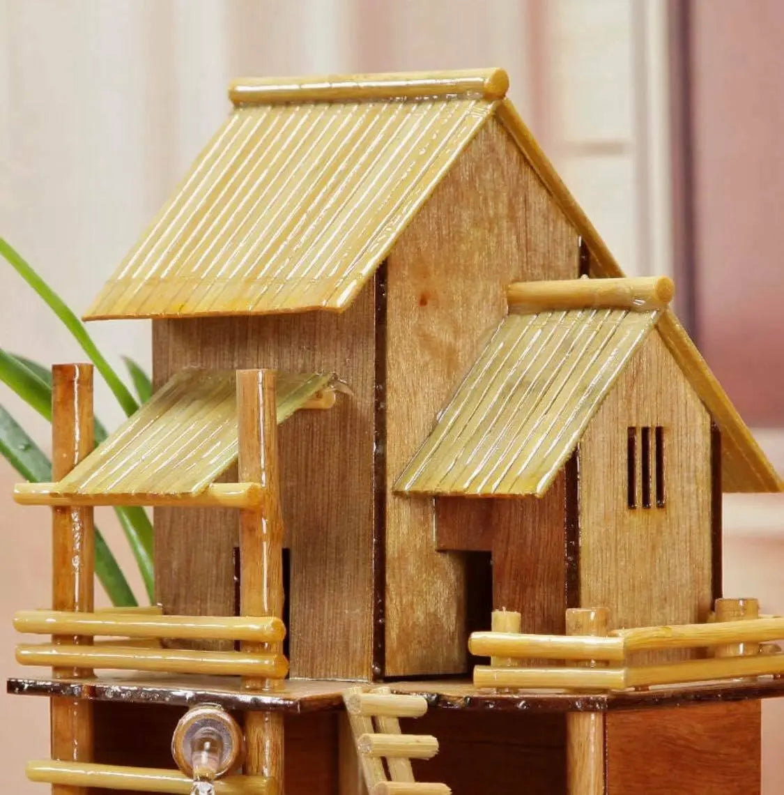 Bamboo Handmade Handcrafted Indoor Water Feature Flowing Water Wheels Home Decor everythingbamboo