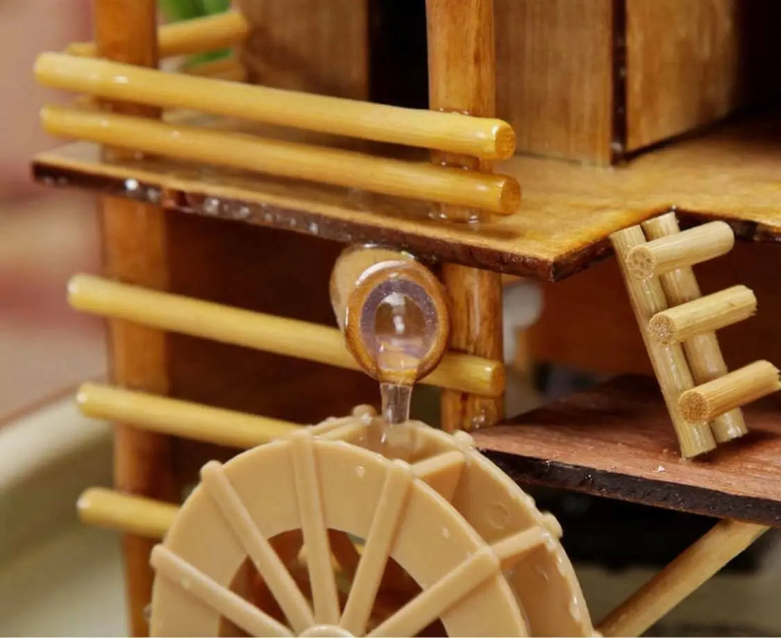 Bamboo Handmade Handcrafted Indoor Water Feature Flowing Water Wheels Home Decor everythingbamboo