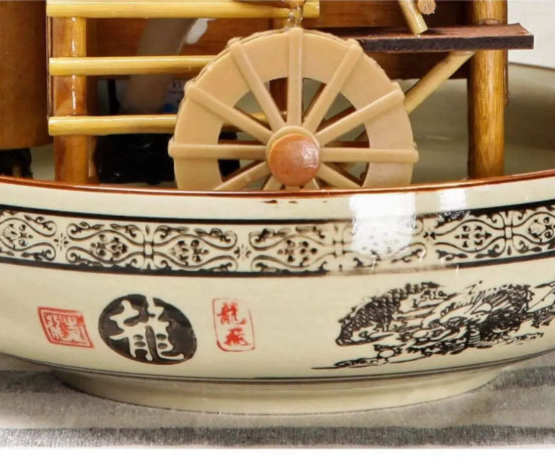 Bamboo Handmade Handcrafted Indoor Water Feature Flowing Water Wheels Home Decor everythingbamboo