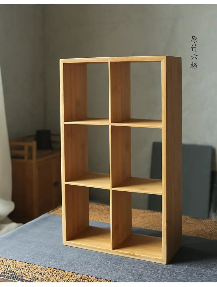 Bamboo Irregular Shelf Office Organizer Display Stand Elegant Tidy everythingbamboo