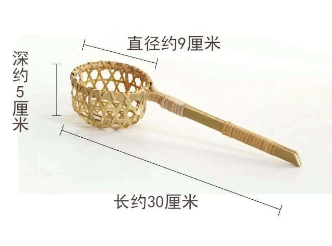 Bamboo Ladle Spoon Handwoven Handmade Strainer Ladle Spoon Cooking Spoon everythingbamboo