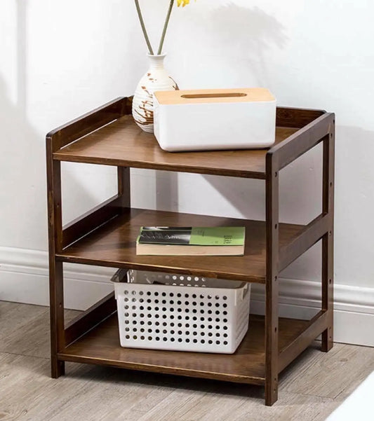 Bamboo Modern Bedside Multiple Shelves Trolley Table With Wheels Cart Rack everythingbamboo
