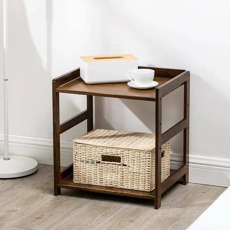 Bamboo Modern Bedside Multiple Shelves Trolley Table With Wheels Cart Rack everythingbamboo