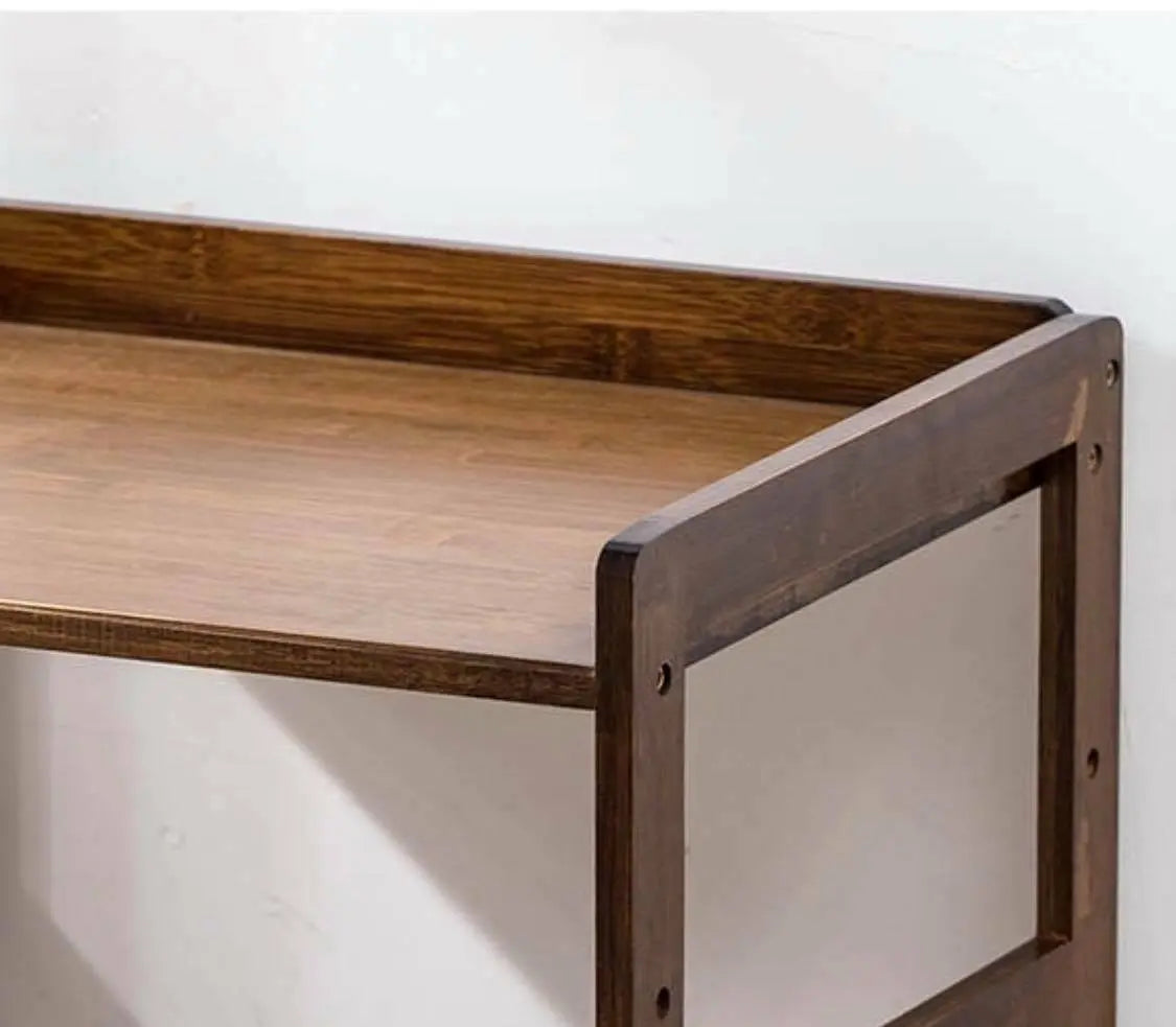 Bamboo Modern Bedside Multiple Shelves Trolley Table With Wheels Cart Rack everythingbamboo