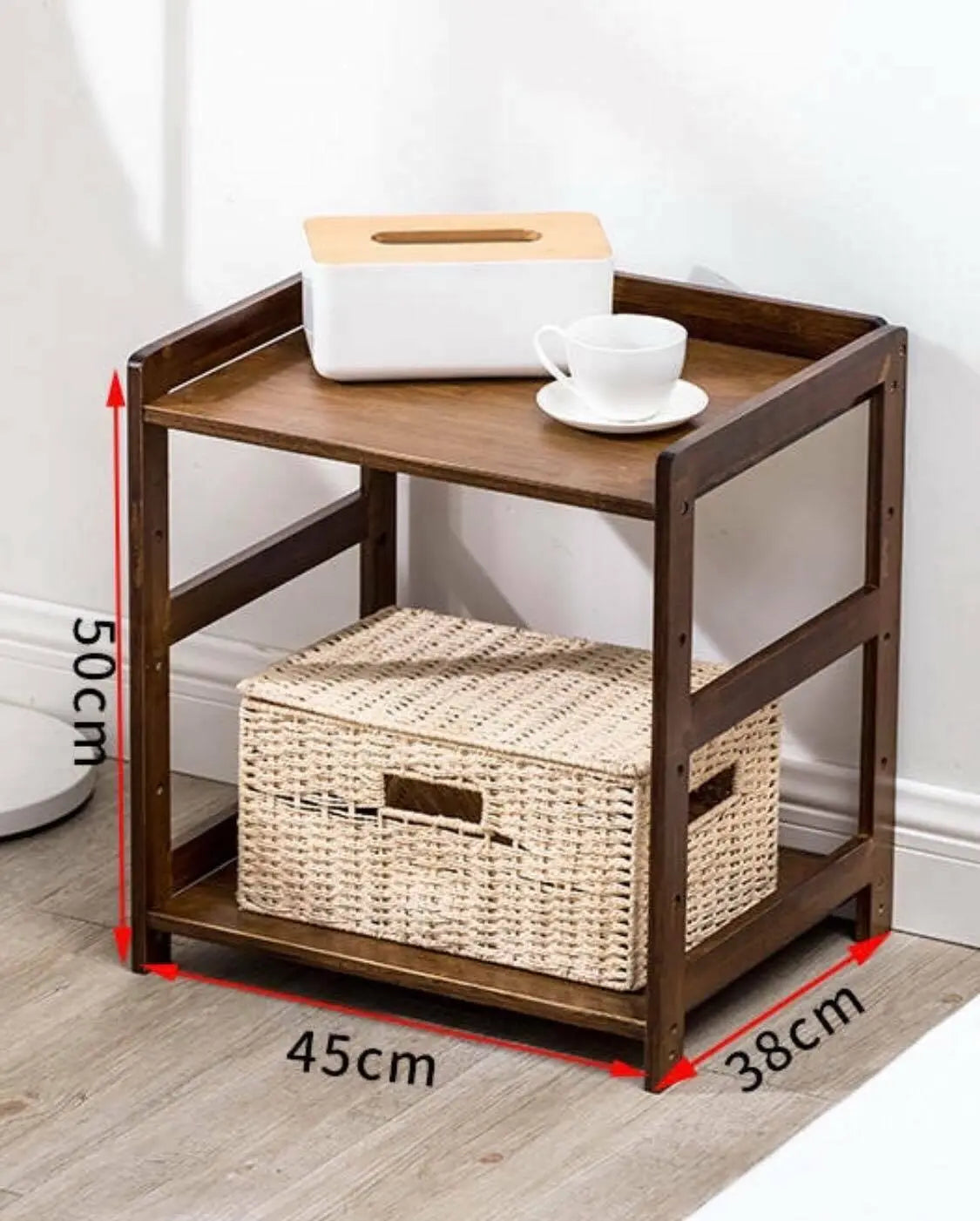Bamboo Modern Bedside Multiple Shelves Trolley Table With Wheels Cart Rack everythingbamboo