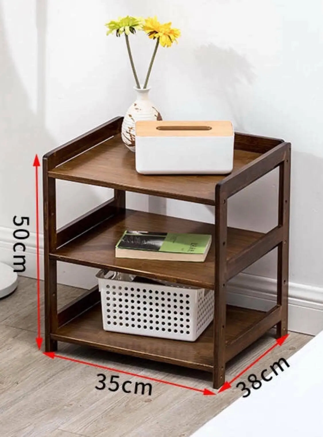 Bamboo Modern Bedside Multiple Shelves Trolley Table With Wheels Cart Rack everythingbamboo