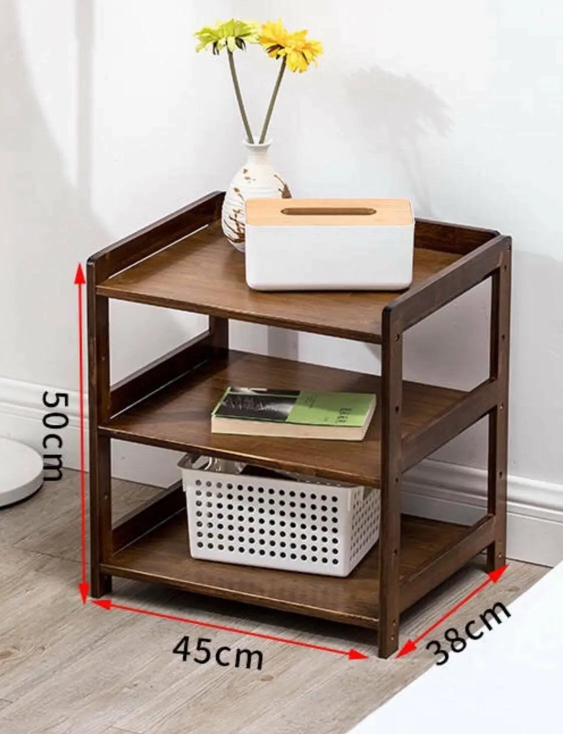 Bamboo Modern Bedside Multiple Shelves Trolley Table With Wheels Cart Rack everythingbamboo