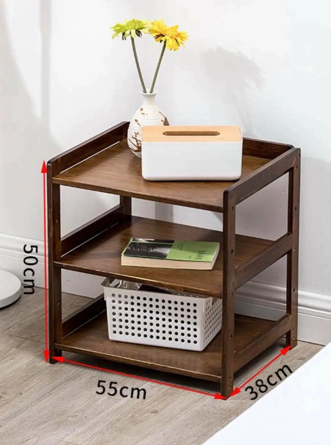 Bamboo Modern Bedside Multiple Shelves Trolley Table With Wheels Cart Rack everythingbamboo