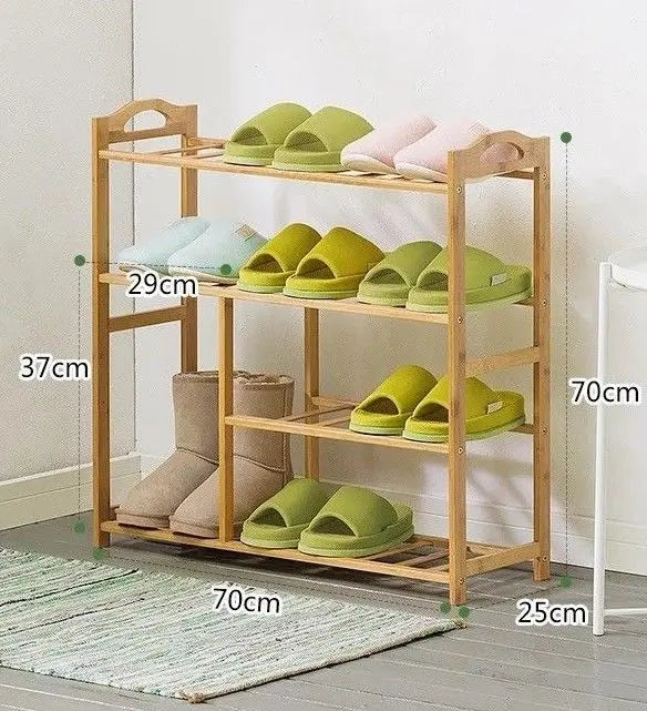 Bamboo Multi-level shoe racks bookshelf bamboo shelves clever storage 竹鞋架书架 Everythingbamboo