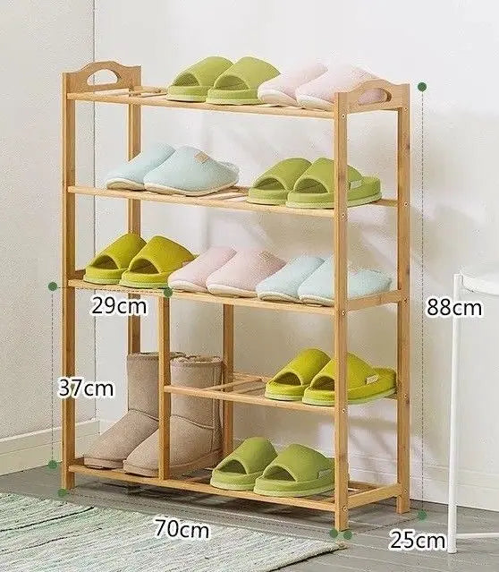 Bamboo Multi-level shoe racks bookshelf bamboo shelves clever storage 竹鞋架书架 Everythingbamboo
