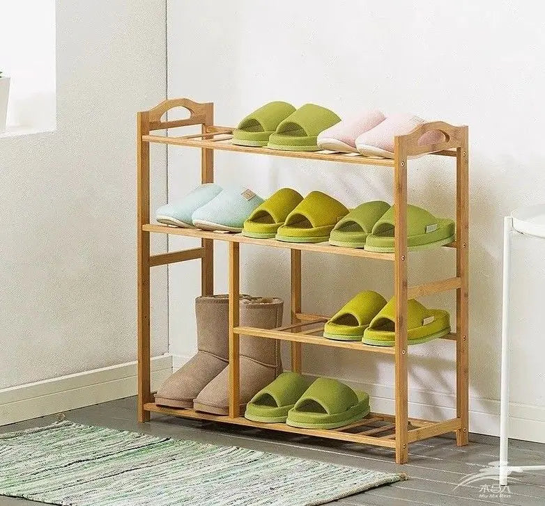 Bamboo Multi-level shoe racks bookshelf bamboo shelves clever storage 竹鞋架书架 Everythingbamboo