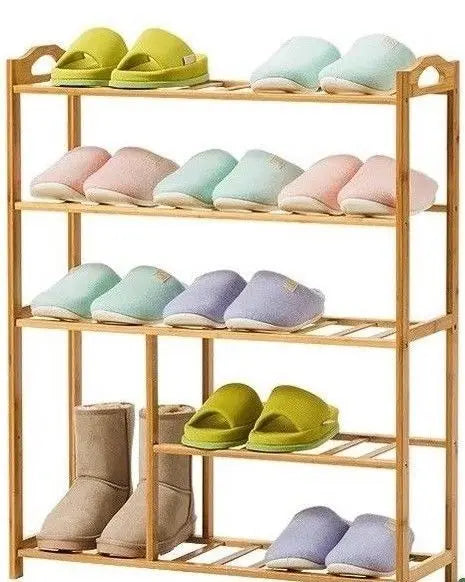 Bamboo Multi-level shoe racks bookshelf bamboo shelves clever storage 竹鞋架书架 Everythingbamboo
