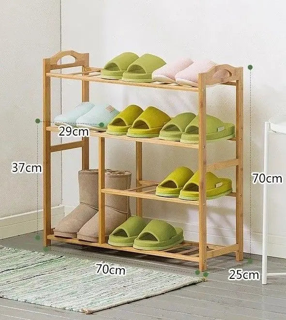 Bamboo Multi-level shoe racks bookshelf bamboo shelves clever storage 竹鞋架书架 Everythingbamboo